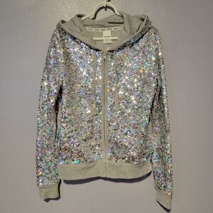 Victoria's Secret Pink Fashion Show 2013 Silver Sequin Sweatshirt